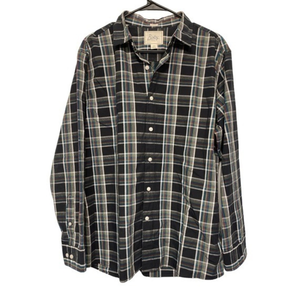 Bixby Black Nomad Plaid Checker Grid Button Down L/S Shirt Large EUC #4036